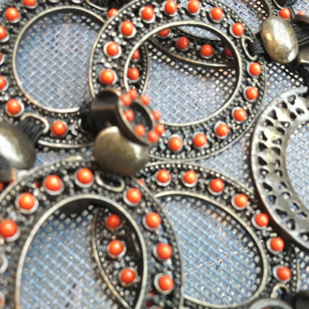 Metal Chain Link Belt Vintage Art Deco  Round Circle Cosplay Gypsy Retro 90s